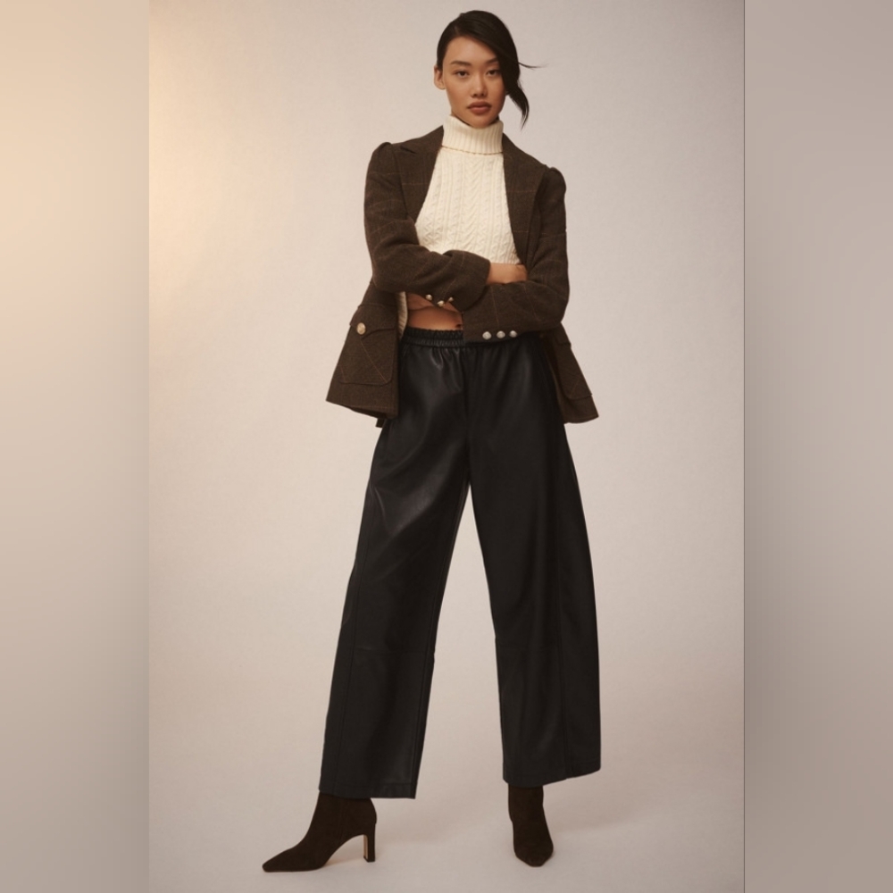 NWT Anthropologie The Izzie Relaxed Pull-On Barrel Pants:Vegan Edition